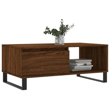 vidaXL Τραπεζάκι Σαλονιού Καφέ Δρυς 90x50x36,5cm Επεξεργασμ. Ξύλο 1 τεμ.
