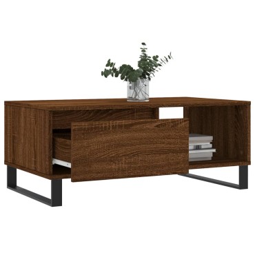 vidaXL Τραπεζάκι Σαλονιού Καφέ Δρυς 90x50x36,5cm Επεξεργασμ. Ξύλο 1 τεμ.