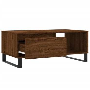 vidaXL Τραπεζάκι Σαλονιού Καφέ Δρυς 90x50x36,5cm Επεξεργασμ. Ξύλο 1 τεμ.