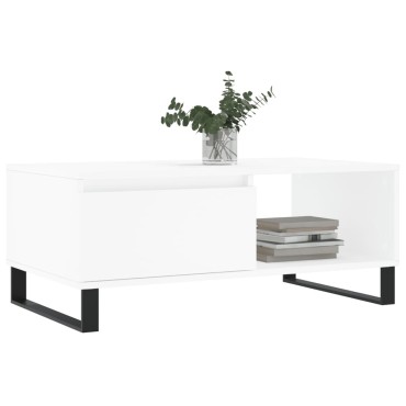 vidaXL Τραπεζάκι Σαλονιού Λευκό 90x50x36,5cm Επεξεργασμένο Ξύλο 1 τεμ.