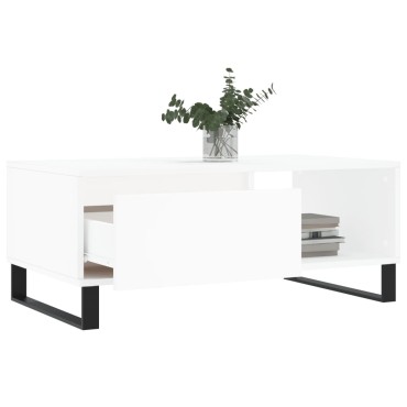 vidaXL Τραπεζάκι Σαλονιού Λευκό 90x50x36,5cm Επεξεργασμένο Ξύλο 1 τεμ.