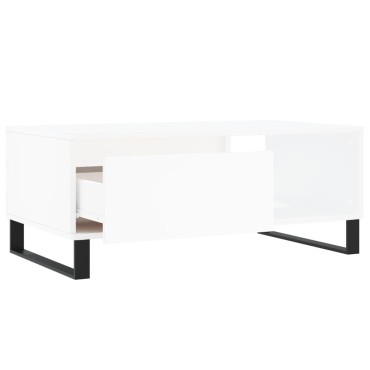 vidaXL Τραπεζάκι Σαλονιού Λευκό 90x50x36,5cm Επεξεργασμένο Ξύλο 1 τεμ.