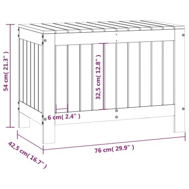 vidaXL Κουτί Αποθήκευσης Κήπου Λευκό 76x42,5x54cm Μασίφ Ξύλο Πεύκου 1 τεμ.