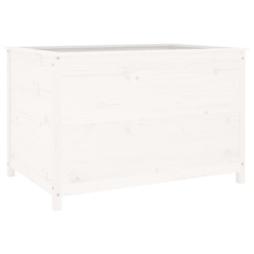 vidaXL Ζαρντινιέρα Υπερυψ. Λευκή 119,5x82,5x78 εκ. Μασίφ Ξύλο Πεύκου
