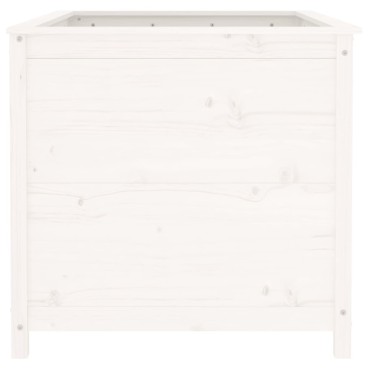 vidaXL Ζαρντινιέρα Υπερυψ. Λευκή 119,5x82,5x78 εκ. Μασίφ Ξύλο Πεύκου
