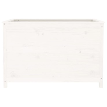 vidaXL Ζαρντινιέρα Υπερυψ. Λευκή 119,5x82,5x78 εκ. Μασίφ Ξύλο Πεύκου