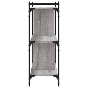 vidaXL Βιβλιοθήκη 3 Επιπέδων Γκρι Sonoma 76x32x88cm Επεξ. Ξύλο 1 τεμ.