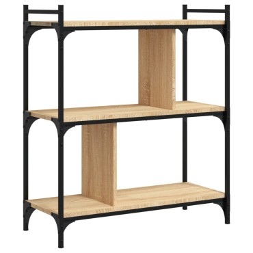 vidaXL Βιβλιοθήκη 3 Επιπέδων Sonoma Δρυς 76x32x88cm Επεξ. Ξύλο 1 τεμ.