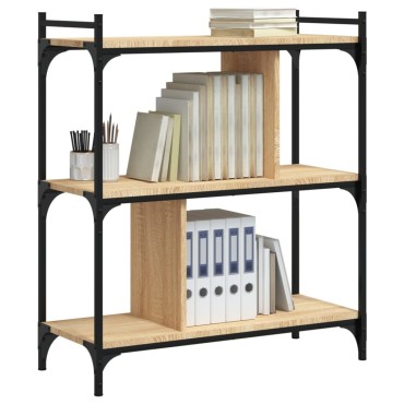 vidaXL Βιβλιοθήκη 3 Επιπέδων Sonoma Δρυς 76x32x88cm Επεξ. Ξύλο 1 τεμ.