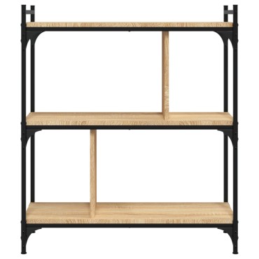 vidaXL Βιβλιοθήκη 3 Επιπέδων Sonoma Δρυς 76x32x88cm Επεξ. Ξύλο 1 τεμ.