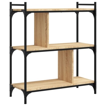 vidaXL Βιβλιοθήκη 3 Επιπέδων Sonoma Δρυς 76x32x88cm Επεξ. Ξύλο 1 τεμ.