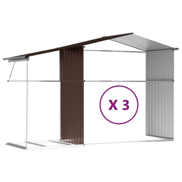 vidaXL Αποθήκη Κήπου Καφέ 277x365,5x179 εκ. από Γαλβανισμένο Ατσάλι