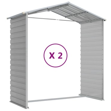 vidaXL Αποθήκη Κήπου Ανοιχτό Γκρι 191x215x198 εκ. Γαλβανισμένο Ατσάλι