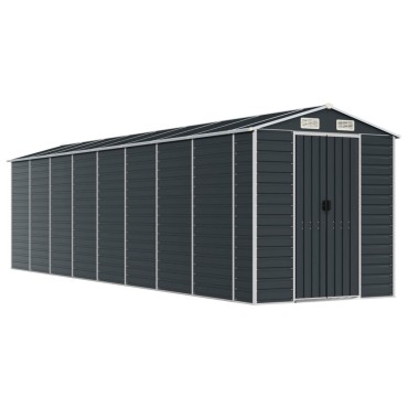 vidaXL Αποθήκη Κήπου Ανθρακί 191x725x198 εκ. από Γαλβανισμένο Ατσάλι