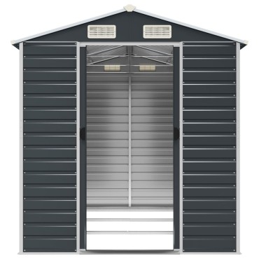 vidaXL Αποθήκη Κήπου Ανθρακί 191x300x198 εκ. Γαλβανισμένο Ατσάλι