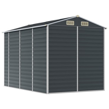 vidaXL Αποθήκη Κήπου Ανθρακί 191x300x198 εκ. Γαλβανισμένο Ατσάλι