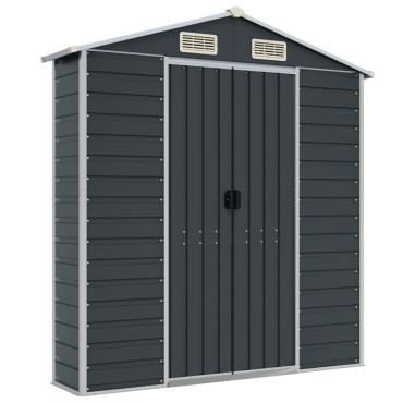 vidaXL Αποθήκη Κήπου Ανθρακί 191x300x198 εκ. Γαλβανισμένο Ατσάλι