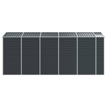 vidaXL Αποθήκη Κήπου Ανθρακί 191x470x198 εκ. Γαλβανισμένο Ατσάλι