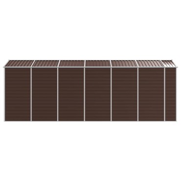 vidaXL Αποθήκη Κήπου Καφέ 191x555x198 εκ. Γαλβανισμένο Ατσάλι