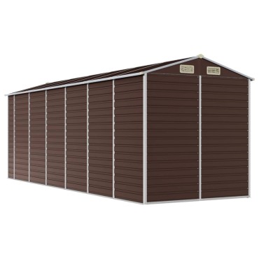 vidaXL Αποθήκη Κήπου Καφέ 191x555x198 εκ. Γαλβανισμένο Ατσάλι