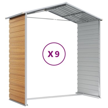 vidaXL Αποθήκη Κήπου Ανοιχτό Καφέ 191x810x198 εκ. Γαλβανισμένο Ατσάλι