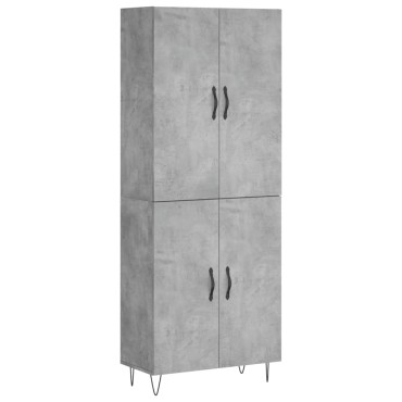 vidaXL Ντουλάπι Γκρι Σκυροδέματος 69,5x34x180cm Επεξεργασμένο Ξύλο 1 τεμ.