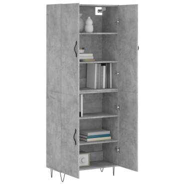 vidaXL Ντουλάπι Γκρι Σκυροδέματος 69,5x34x180cm Επεξεργασμένο Ξύλο 1 τεμ.