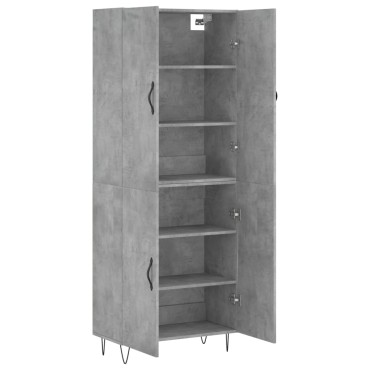 vidaXL Ντουλάπι Γκρι Σκυροδέματος 69,5x34x180cm Επεξεργασμένο Ξύλο 1 τεμ.