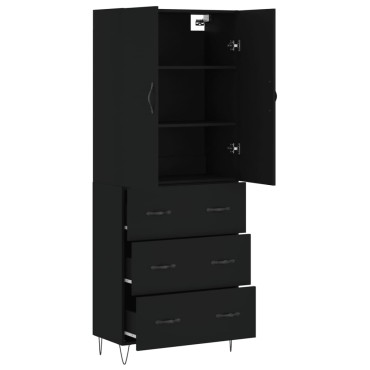 vidaXL Ντουλάπι Μαύρο 69,5x34x180cm από Επεξεργασμένο Ξύλο 1 τεμ.