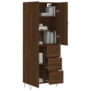 vidaXL Ντουλάπι Καφέ Δρυς 69,5x34x180cm από Επεξεργασμένο Ξύλο 1 τεμ.
