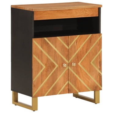 vidaXL Βοηθητικό Έπιπλο Καφέ/Μαύρο 60x33,5x75cm Μασίφ Ξύλο Μάνγκο 1 τεμ.