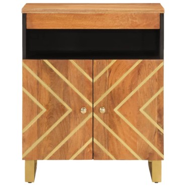 vidaXL Βοηθητικό Έπιπλο Καφέ/Μαύρο 60x33,5x75cm Μασίφ Ξύλο Μάνγκο 1 τεμ.