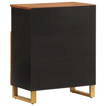 vidaXL Βοηθητικό Έπιπλο Καφέ/Μαύρο 60x33,5x75cm Μασίφ Ξύλο Μάνγκο 1 τεμ.