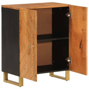 vidaXL Βοηθητικό Έπιπλο Καφέ/Μαύρο 60x33,5x75cm Μασίφ Ξύλο Μάνγκο 1 τεμ.