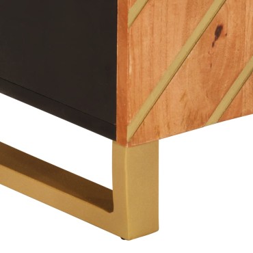 vidaXL Βοηθητικό Έπιπλο Καφέ/Μαύρο 60x33,5x75cm Μασίφ Ξύλο Μάνγκο 1 τεμ.