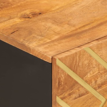 vidaXL Τραπεζάκι Σαλονιού Καφέ/Μαύρο 80x50x40cm από Μασίφ Ξύλο Μάνγκο 1 τεμ.