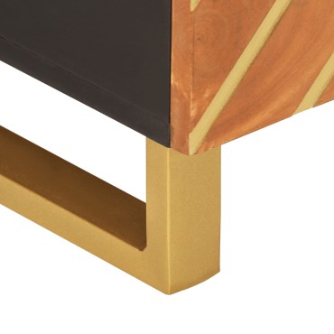 vidaXL Τραπεζάκι Σαλονιού Καφέ/Μαύρο 80x50x40cm από Μασίφ Ξύλο Μάνγκο 1 τεμ.