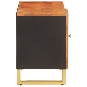 vidaXL Έπιπλο Τηλεόρασης Καφέ/Μαύρο 80x31,5x46cm Μασίφ Ξύλο Μάνγκο