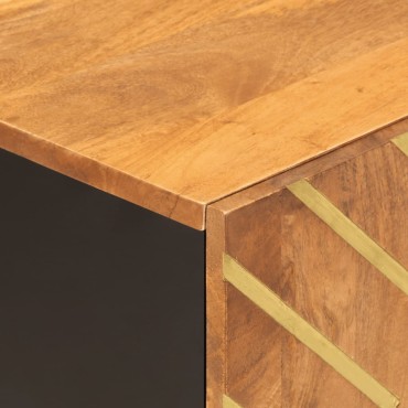 vidaXL Έπιπλο Τηλεόρασης Καφέ/Μαύρο 80x31,5x46cm Μασίφ Ξύλο Μάνγκο