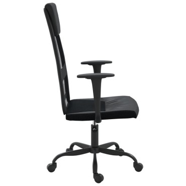 vidaXL Καρέκλα Γραφείου Ρυθμ. Ύψος Μαύρη Διχτυωτό Ύφασμα/Συνθ. Δέρμα 67x68x105-115cm 1 τεμ.