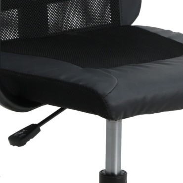 vidaXL Καρέκλα Γραφείου Ρυθμ. Ύψος Μαύρη Διχτυωτό Ύφασμα/Συνθ. Δέρμα 67x68x105-115cm 1 τεμ.