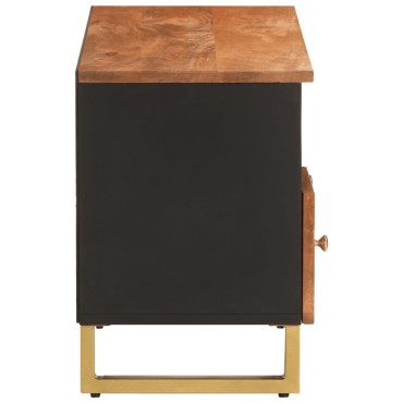 vidaXL Έπιπλο Τηλεόρασης Καφέ/Μαύρο 100x33,5x46cm Μασίφ Ξύλο Μάνγκο