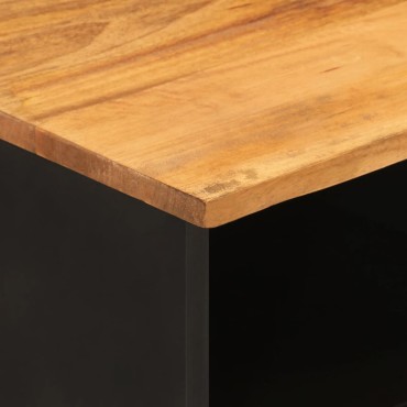vidaXL Έπιπλο Τηλεόρασης Καφέ/Μαύρο 100x33,5x46cm Μασίφ Ξύλο Μάνγκο