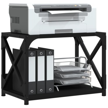 vidaXL Βάση Εκτυπωτή 2 Επιπέδων Μαύρη 44x26x31,5 εκ Επεξεργασμένο Ξύλο