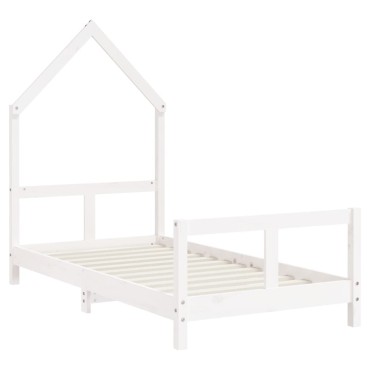 vidaXL Πλαίσιο Παιδικού Κρεβατιού Λευκό 80x160cm Μασίφ Ξύλο Πεύκου 1 τεμ. - Μονό