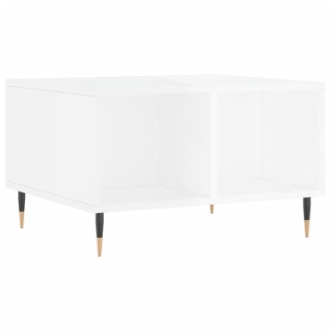 vidaXL Τραπεζάκι Σαλονιού Γυαλ. Λευκό 60x50x36,5cm Επεξεργ. Ξύλο 1 τεμ.