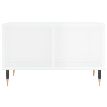 vidaXL Τραπεζάκι Σαλονιού Γυαλ. Λευκό 60x50x36,5cm Επεξεργ. Ξύλο 1 τεμ.