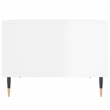 vidaXL Τραπεζάκι Σαλονιού Γυαλ. Λευκό 60x50x36,5cm Επεξεργ. Ξύλο 1 τεμ.