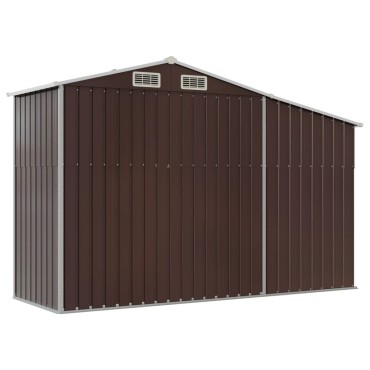 vidaXL Αποθήκη Κήπου Καφέ 277 x 93 x 179 εκ. από Γαλβανισμένο Ατσάλι