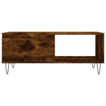 vidaXL Τραπεζάκι Σαλονιού Καπνιστή Δρυς 90x50x36,5cm Επεξεργ. Ξύλο 1 τεμ.